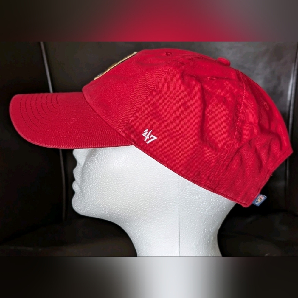 Florida Panthers Red NHL '47 Brand Clean-Up Style Adjustable Hat - Picture 3 of 6